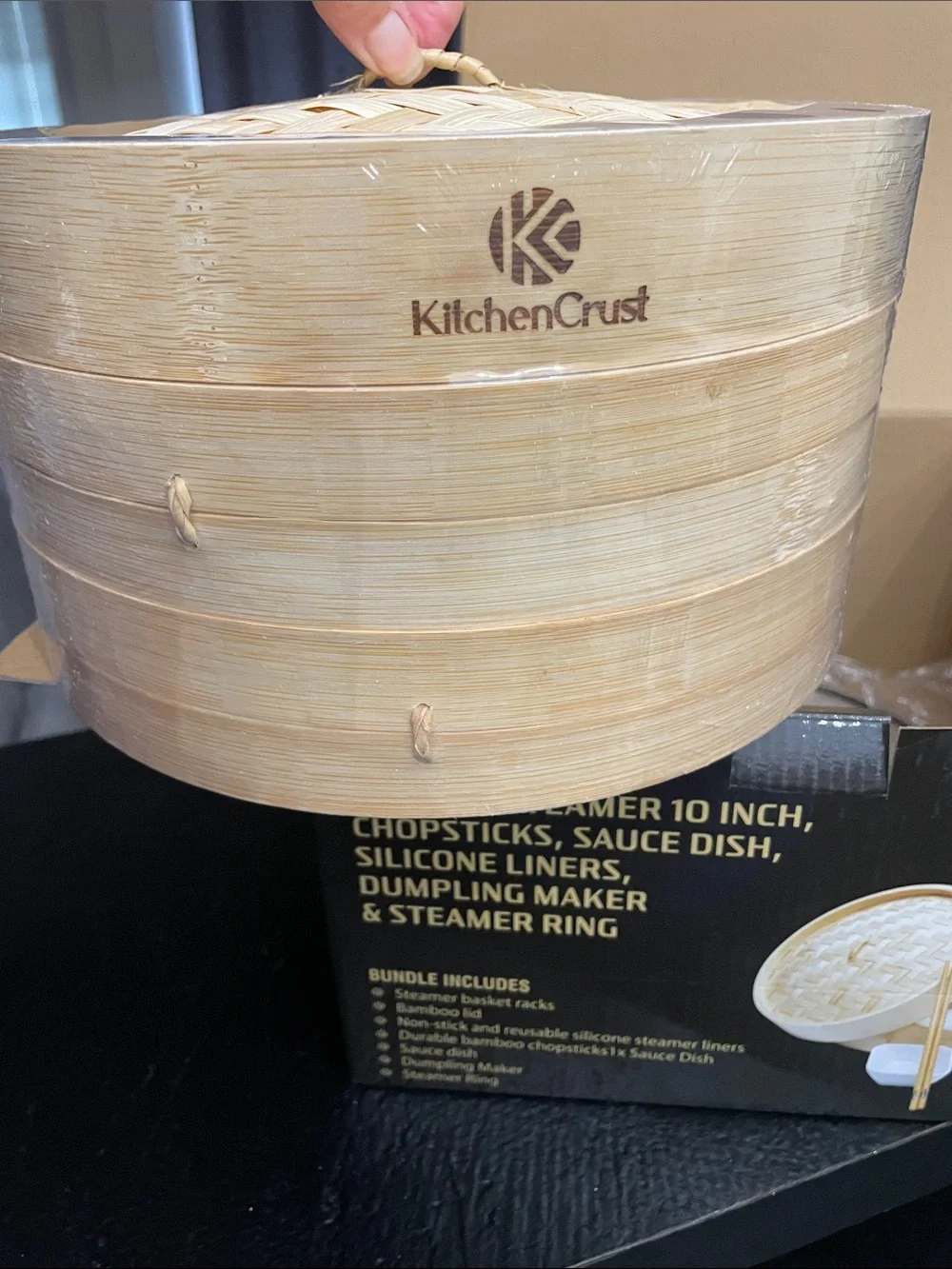 Kitchen Crust New Bamboo Steamer 10 Inch Set - Contents in original packaging.